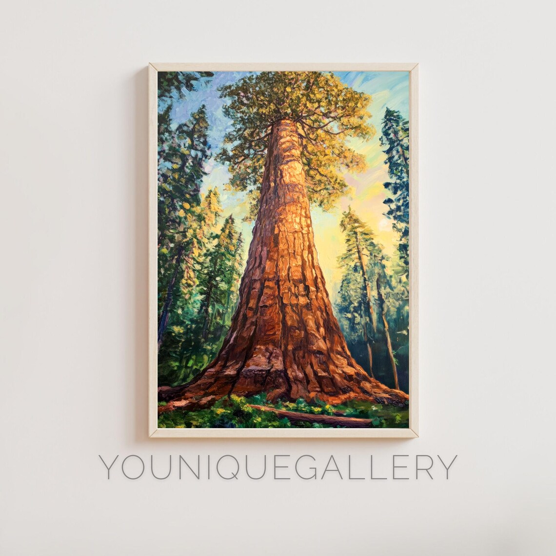 Sequoia Tree Art Print, Giant Redwood Forest