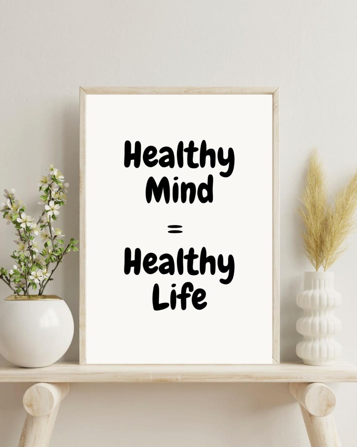 Healthy Mind Healthy Life Bold Typography Minimalist Quote Poster - Image 3