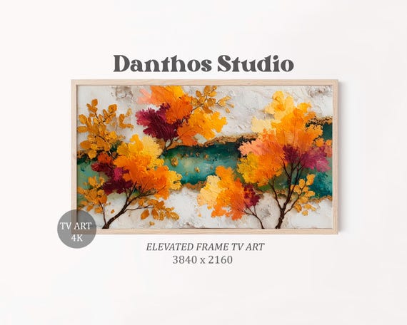 Autumn Abstract Rustic Fall Foliage Art Print