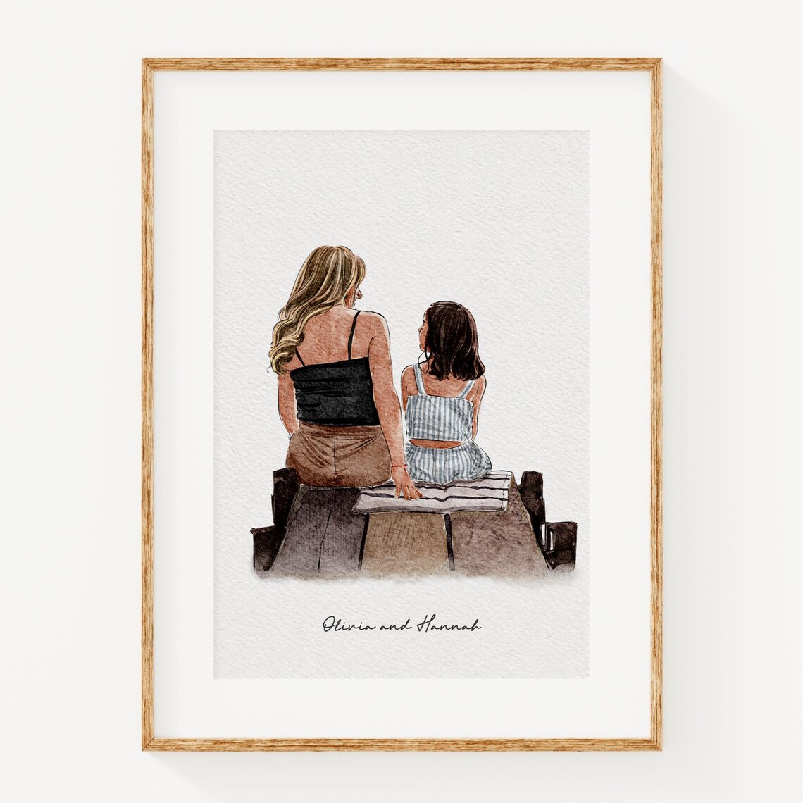 Custom Watercolor Portrait, Mothers Day Present