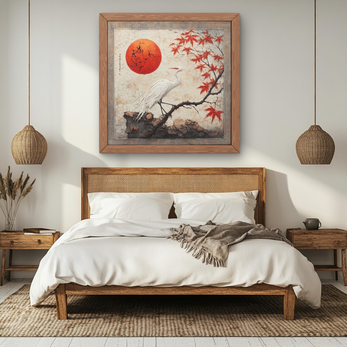 Serene Pink Landscape Japandi Romantic Decor - Image 4