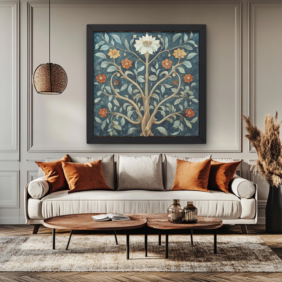 William Morris Inspired Floral Art Print, Tree Of Life