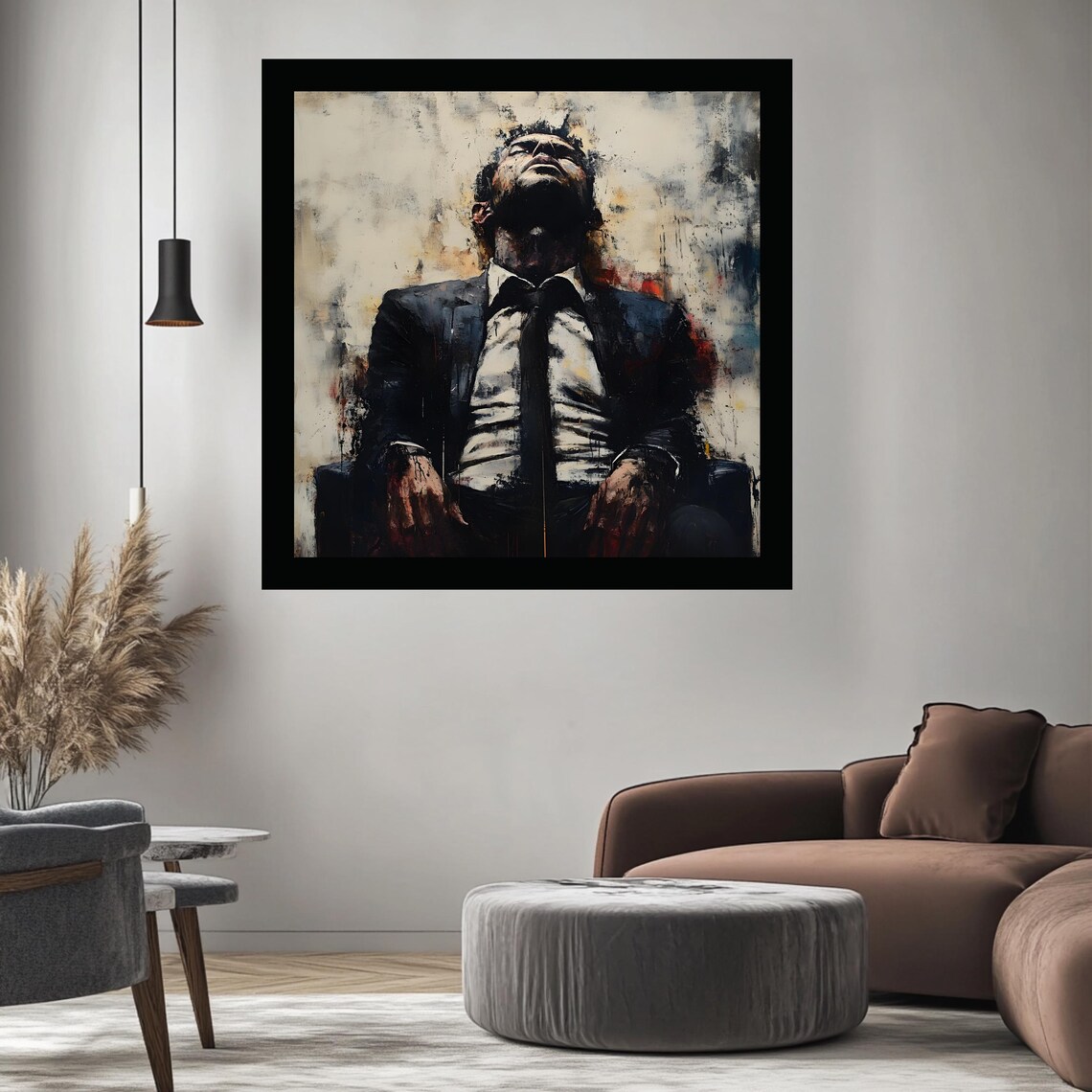 Masculine Abstract Art Print, Modern Office Decor - Image 3