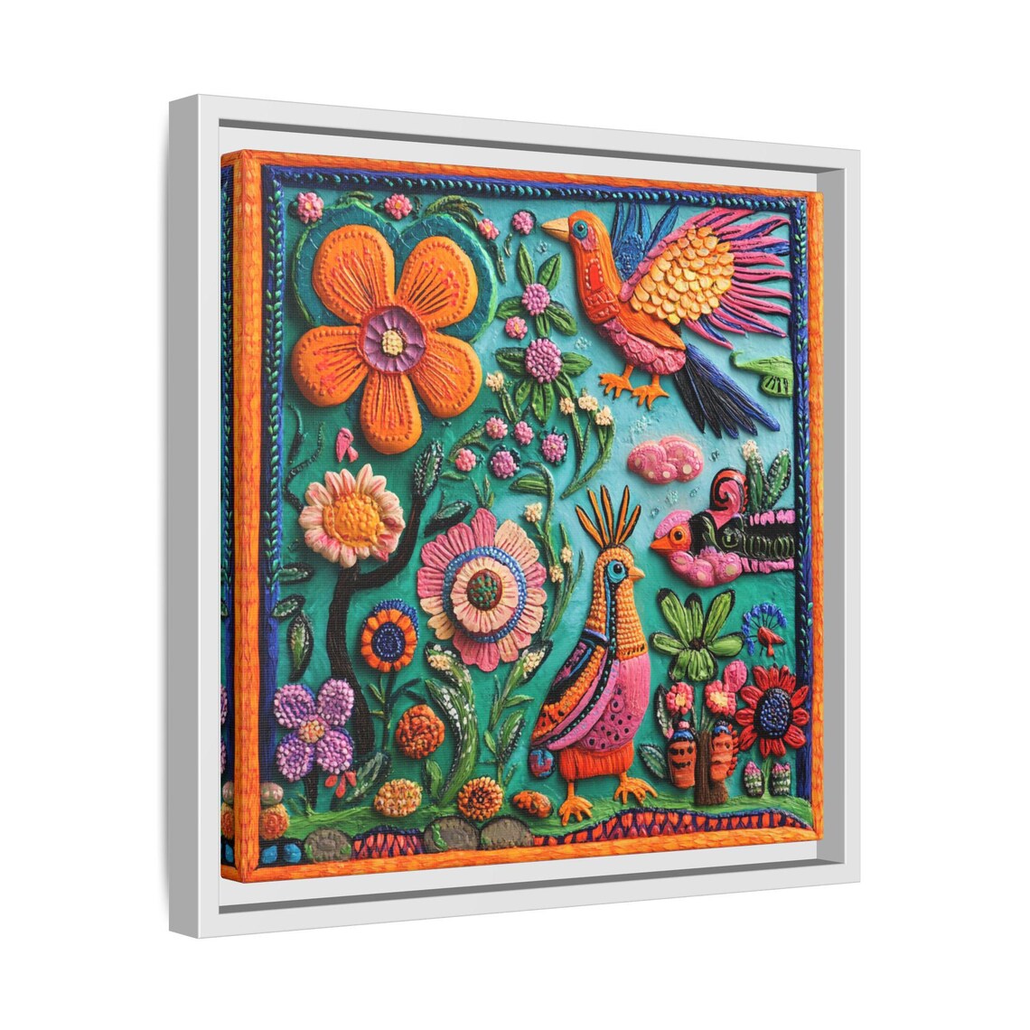 Mexican Folk Art Birds And Botanical Art Print - Image 4