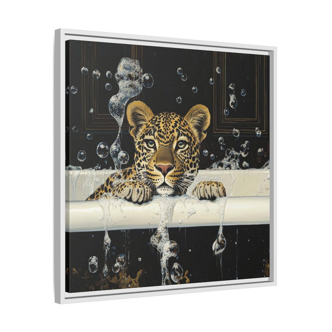 Leopard In Bubble Bath, Bathroom Decor Gift - Image 4