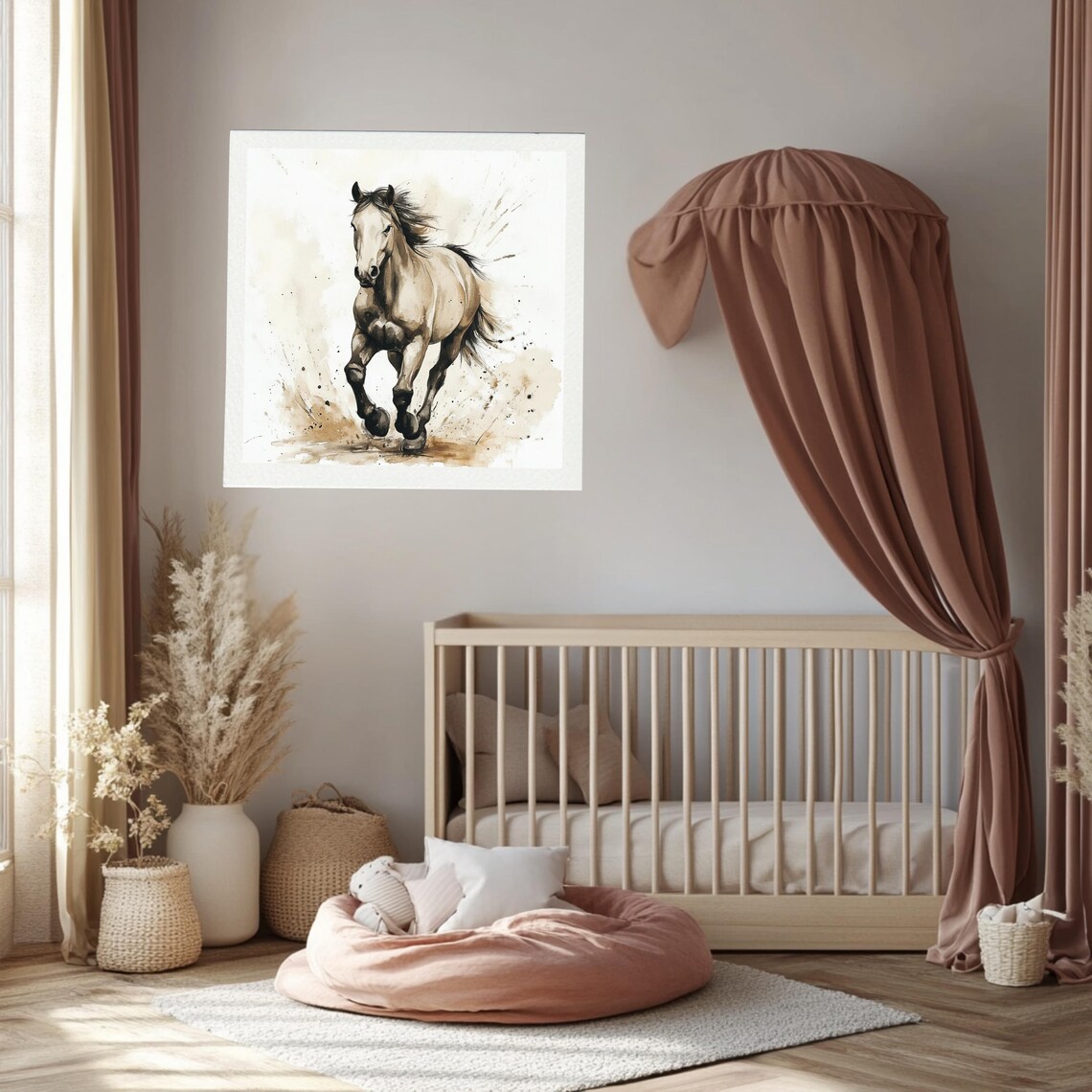 Horse Watercolor Animal Print For Nursery - Image 2
