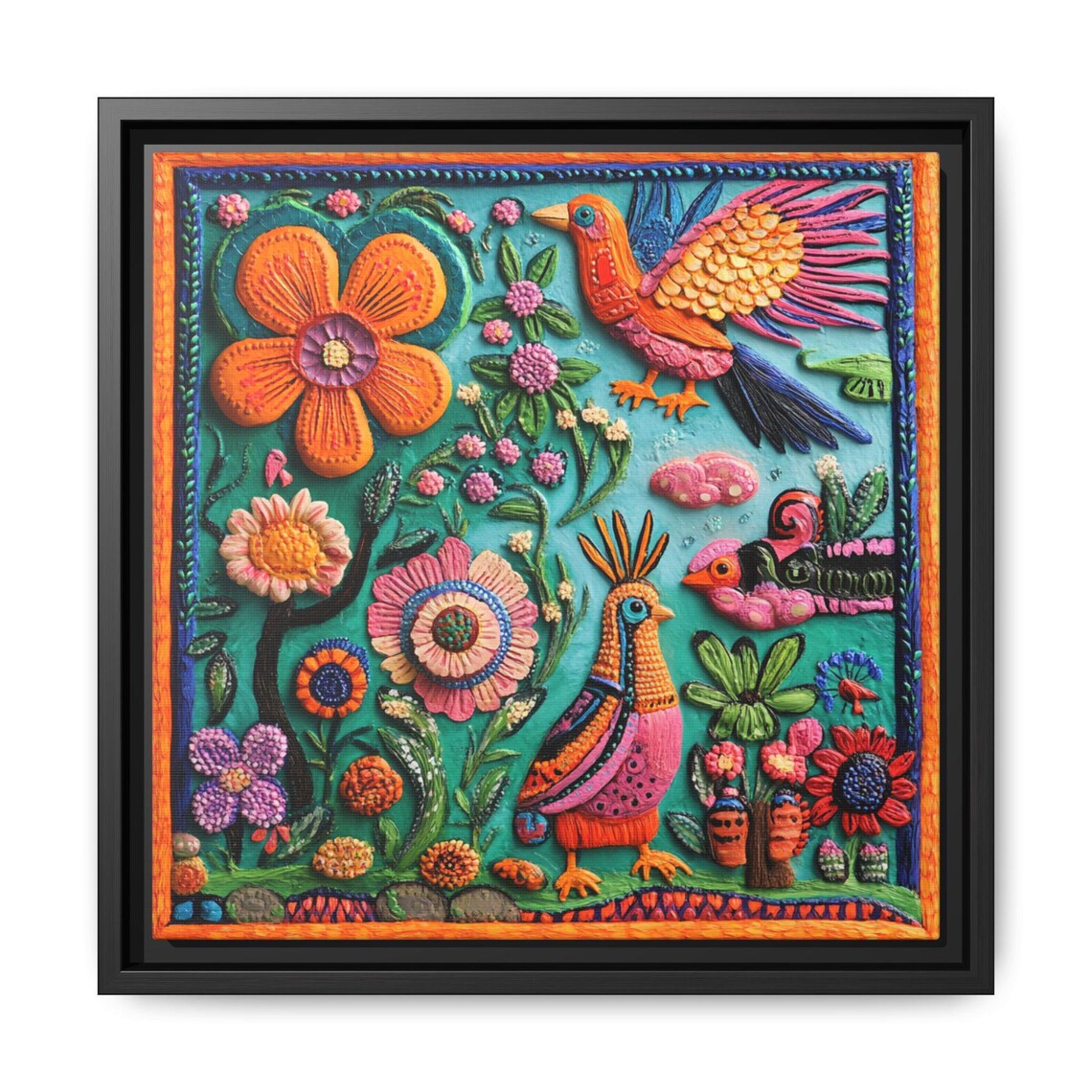 Mexican Folk Art Birds And Botanical Art Print - Image 5