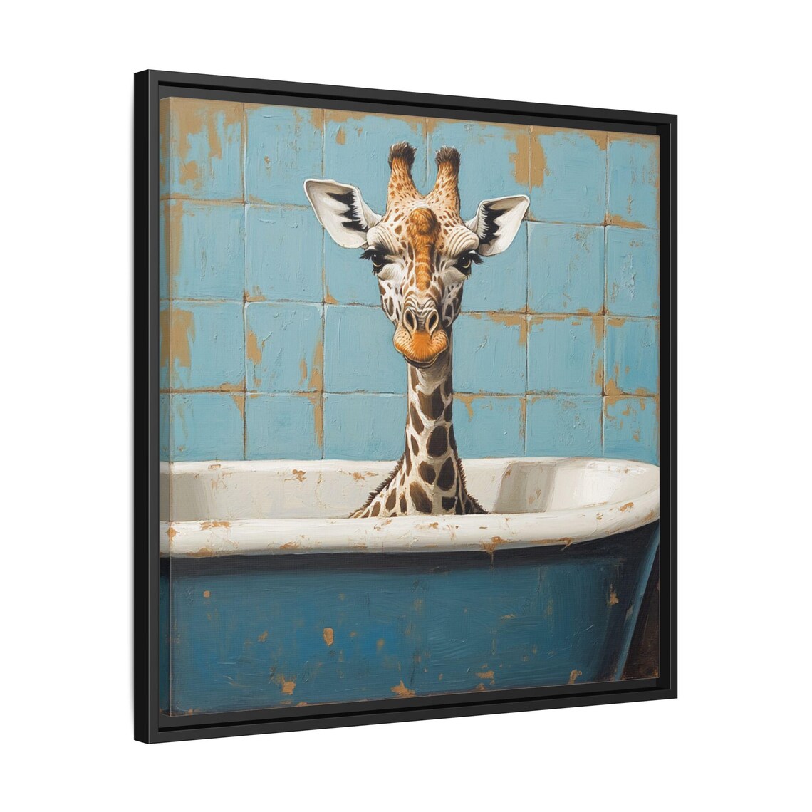Vintage Giraffe Bathroom Art Print, Kids Bath Decor - Image 2