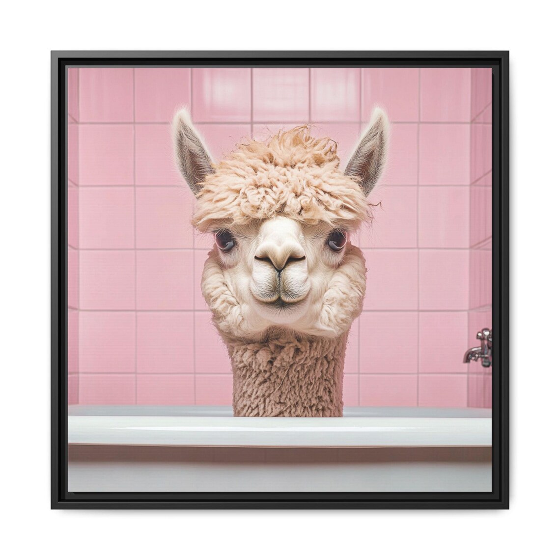 Cute Alpaca Bathroom Art Print, Fun Animal Decor - Image 5