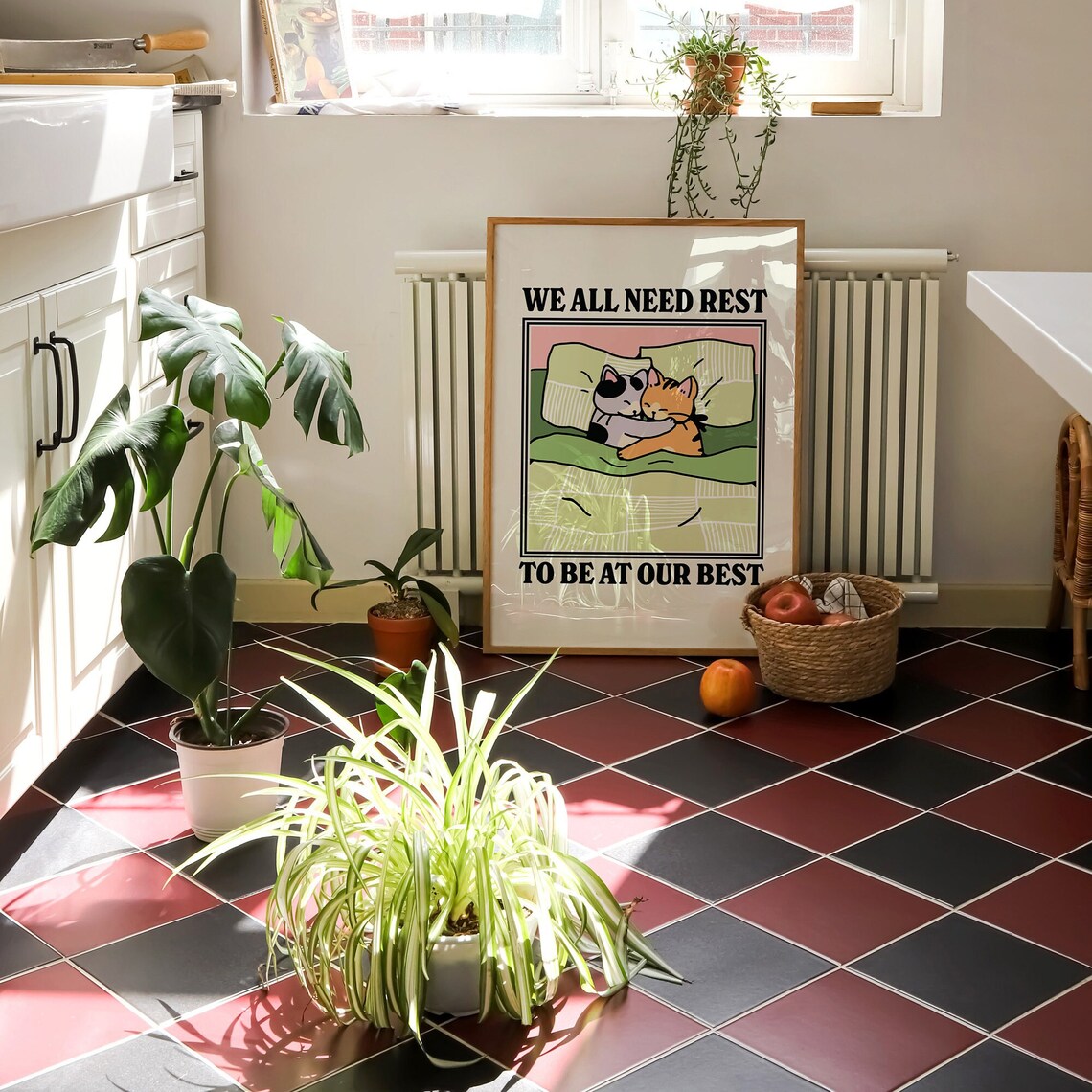 Retro Cat Positive Quote Poster Print, Vintage Style - Image 2