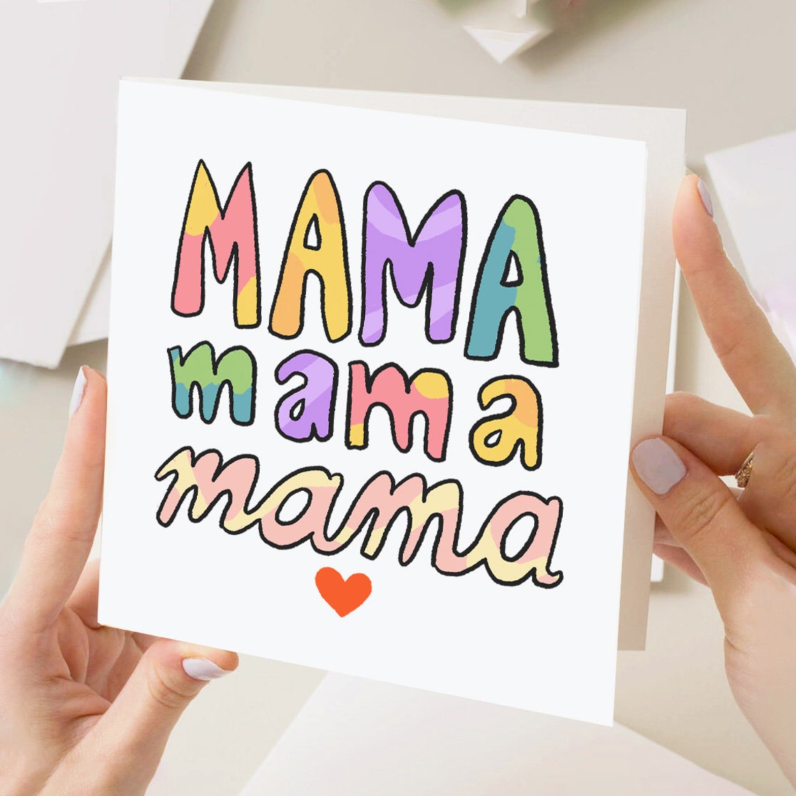 Mama Mama Mama Colorful Hand Lettered Birthday Card For Mum Gift - Image 2