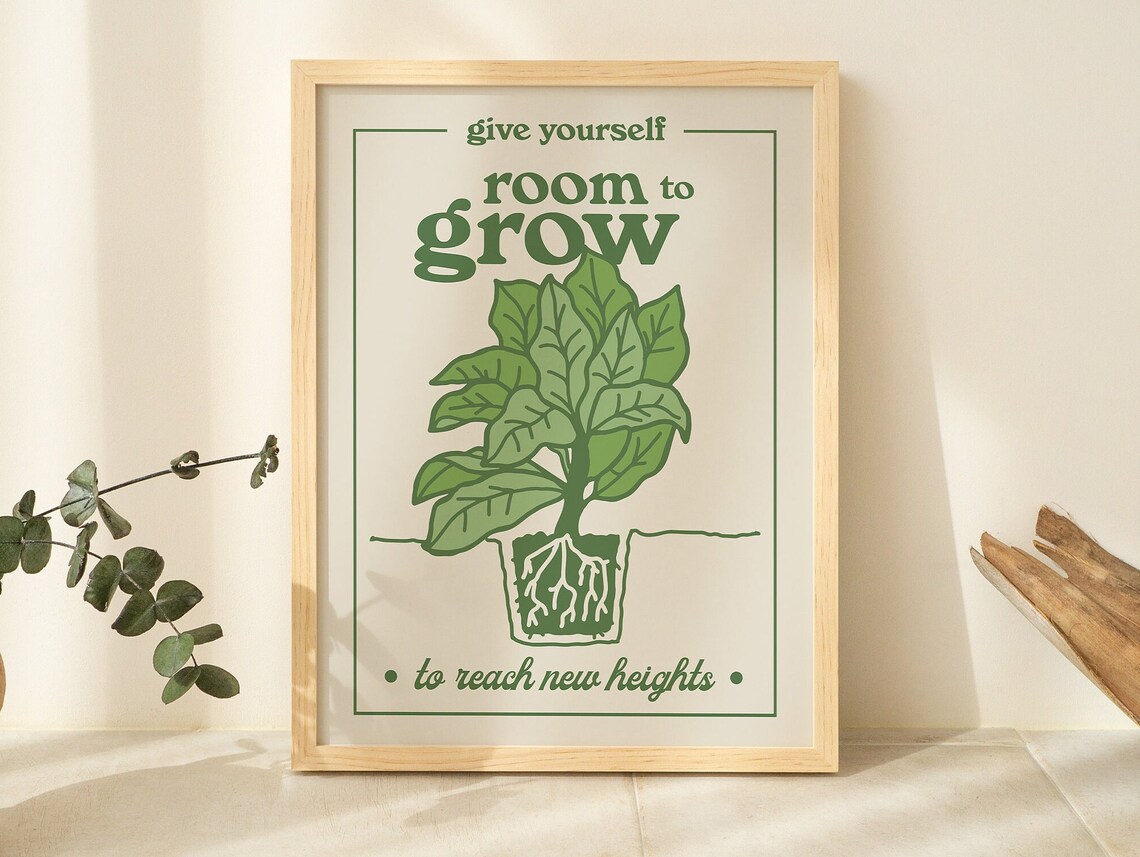 Boho Botanical Wildflowers Art Print, Retro Decor