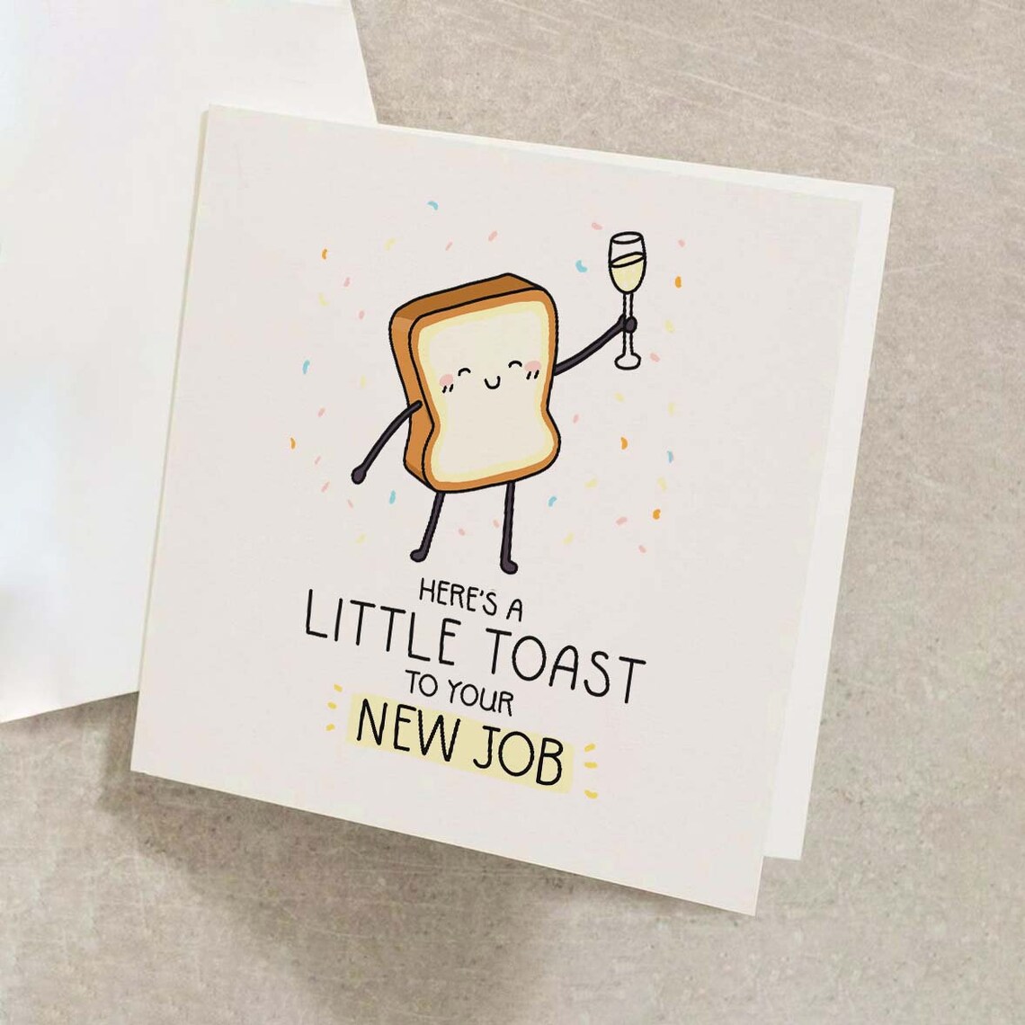 Heres A Little Toast To Your New Job Funny Congratulations Card Gift - Image 2