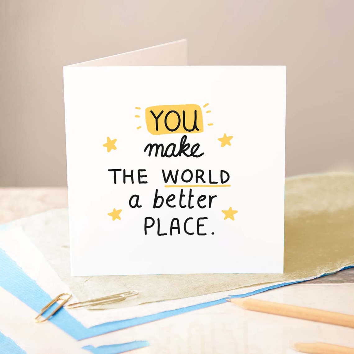 You Make The World A Better Place Greeting Card You Are Amazing Thinking Of You Cards Friendship Card Thank You Cards Handmade Card - Image 2