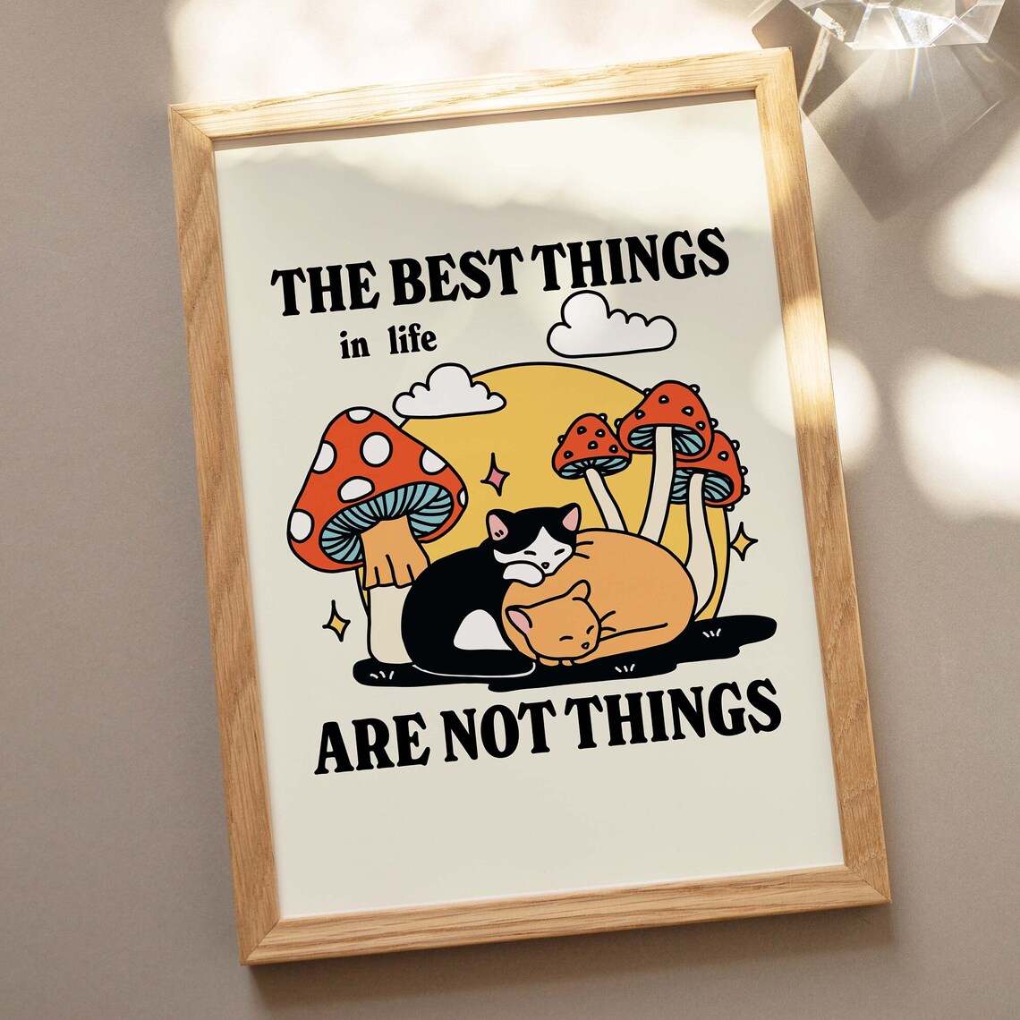 Cottagecore Cat Print, Wholesome Quote Poster - Image 2