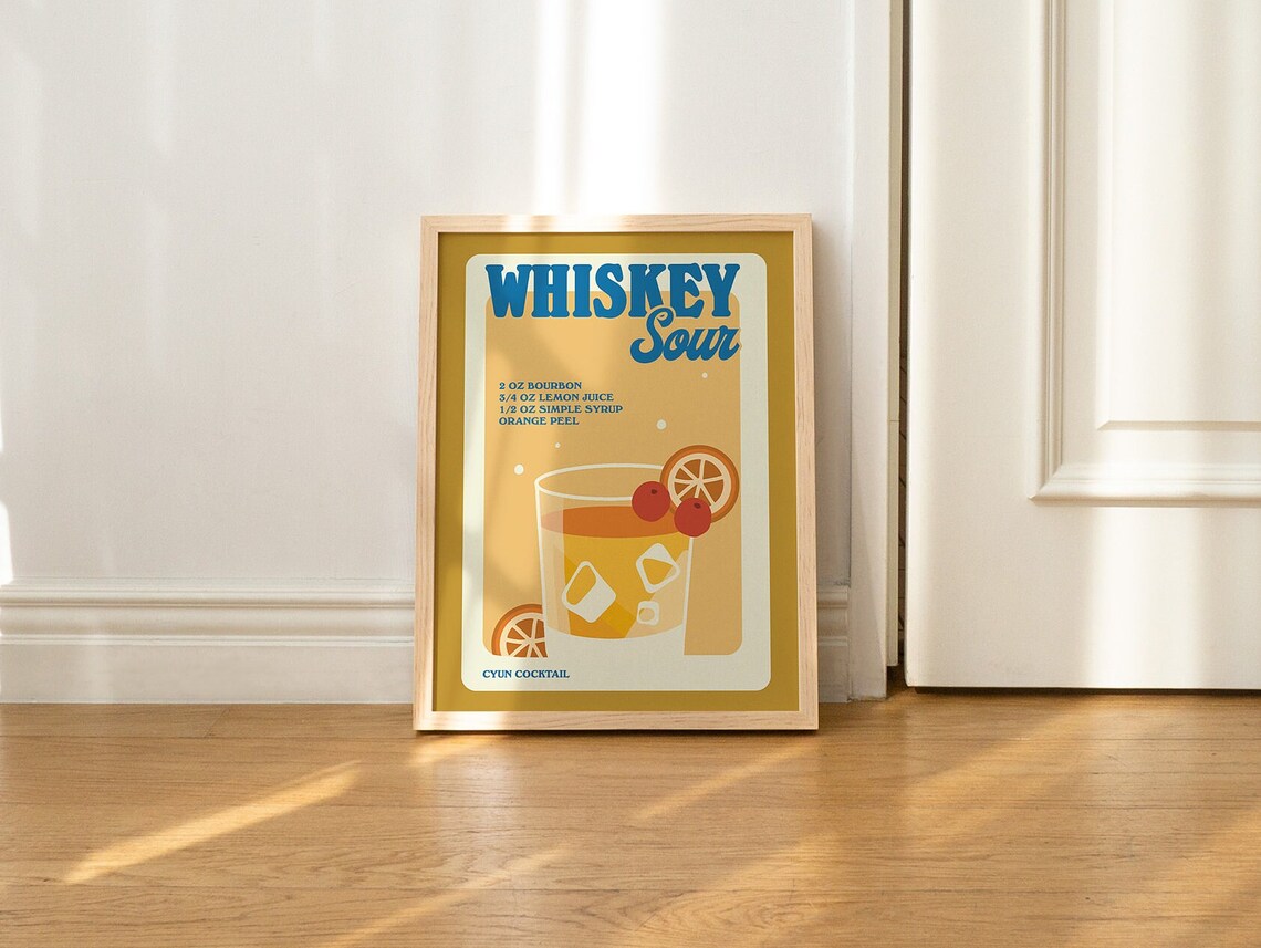Whiskey Sour Minimalist Bar Decor Art Print - Image 2