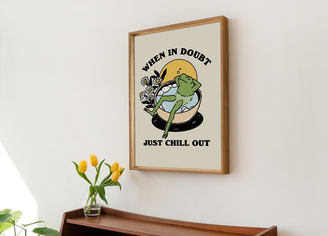 Retro Frog Wall Print, Vintage Flowers Art Print - Image 3