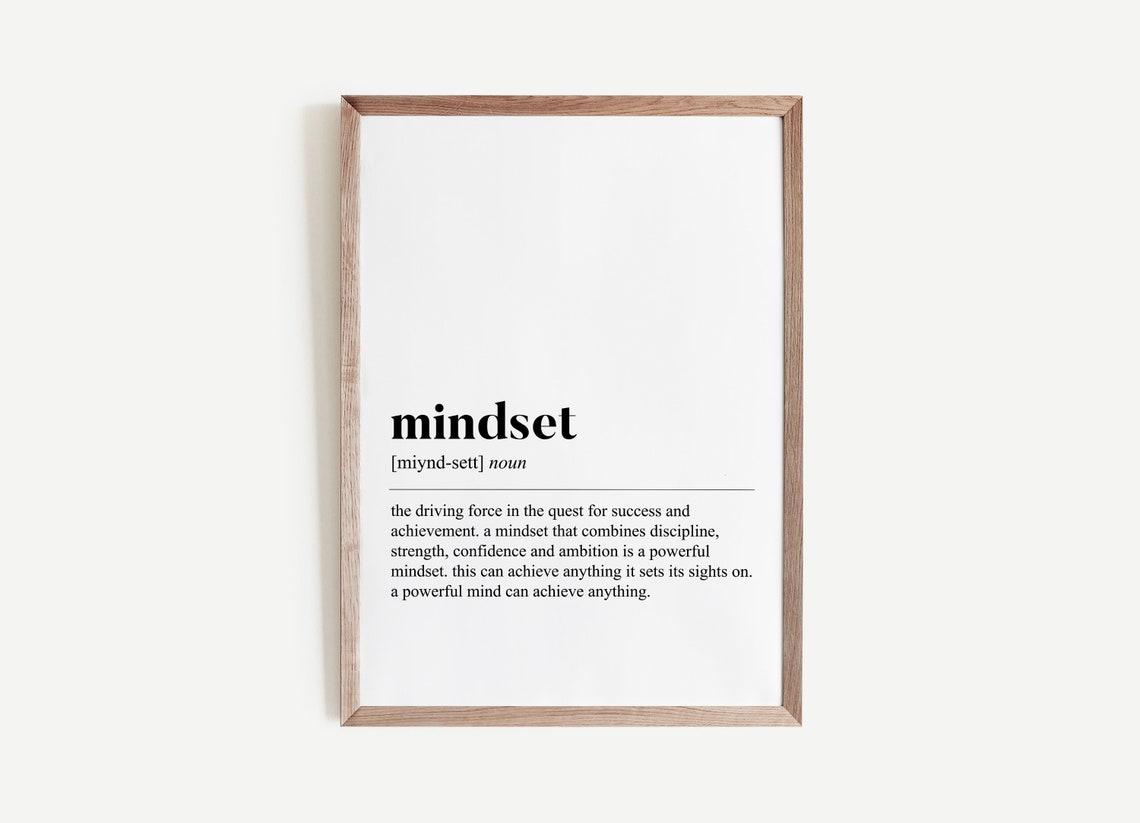 Mindset Definition Inspirational Quote Prints Office Decor Motivational Print Home Office Wall Art Office Wall Art Office Quote Art