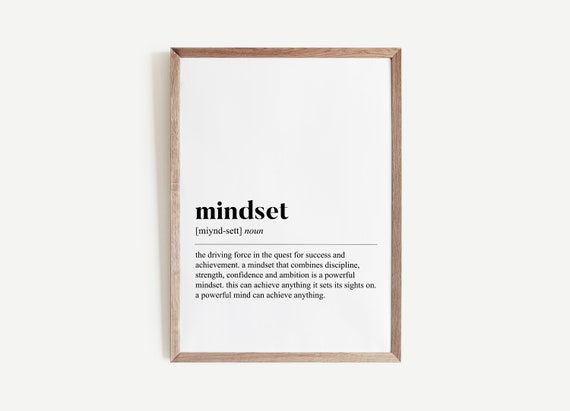 Mindset Definition Inspirational Quote Prints Office Decor Motivational Print Home Office Wall Art Office Wall Art Office Quote Art
