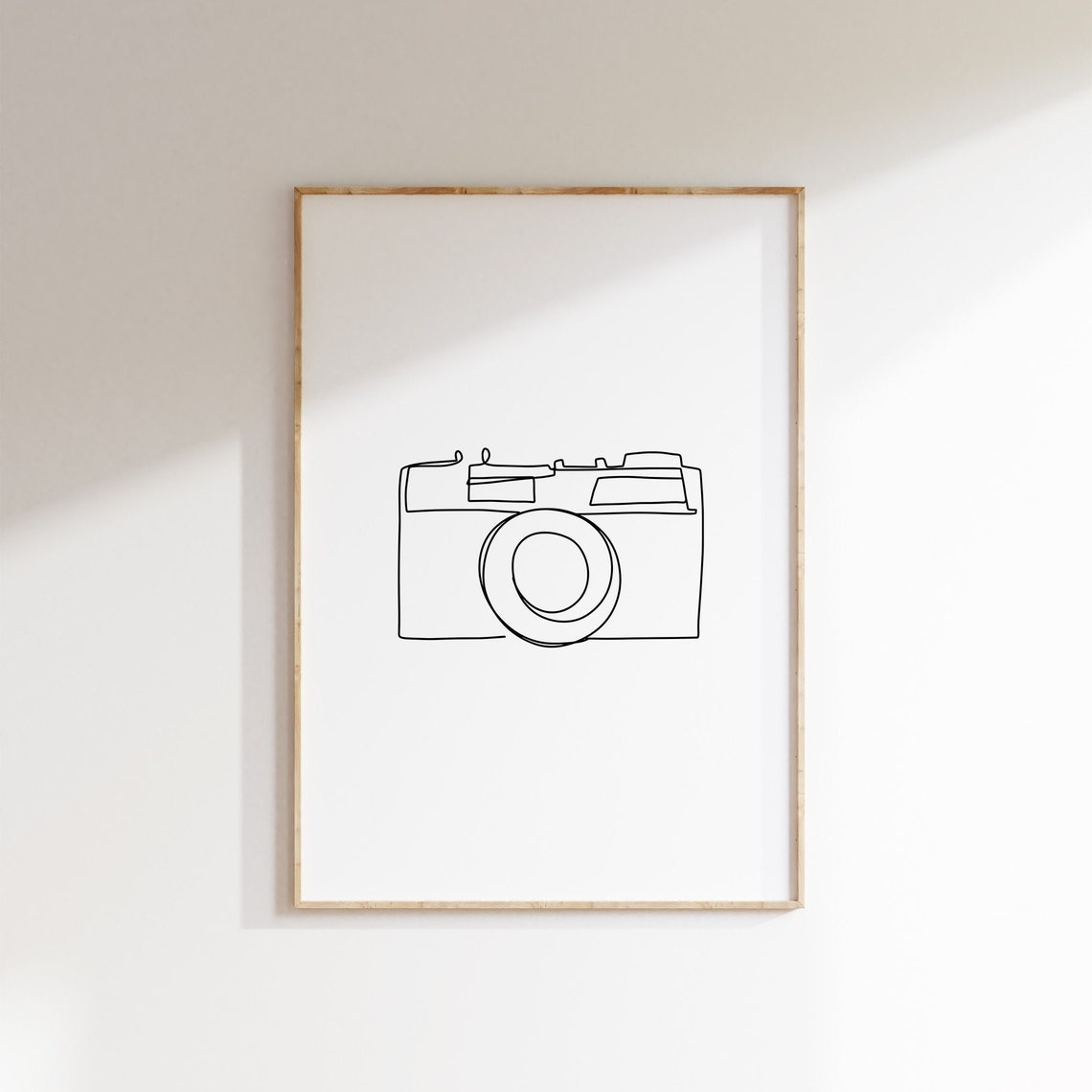 Minimalist One Line Camera Drawing Photographer Wall Decor Poster