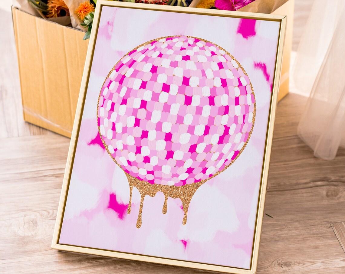 Disco Ball Preppy Art Print, Maximalist Decor - Image 2