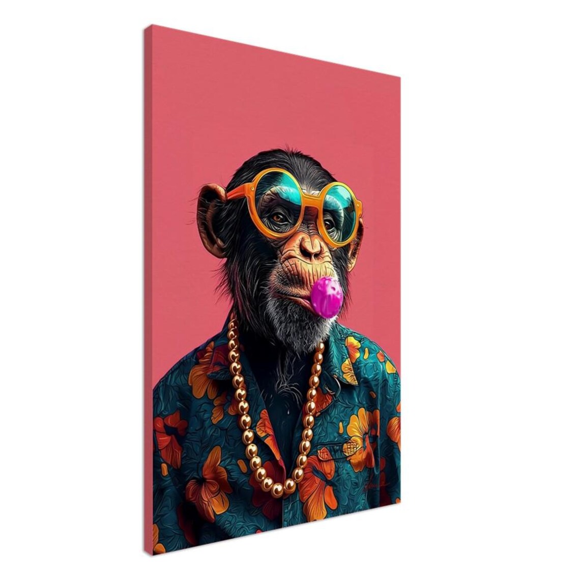 Funky Monkey Pop Art Animal Poster, Tropical Decor - Image 3
