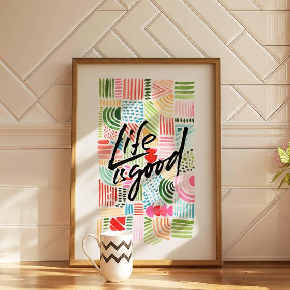 Positive Quote Coffee Cart Poster, Vintage Decor