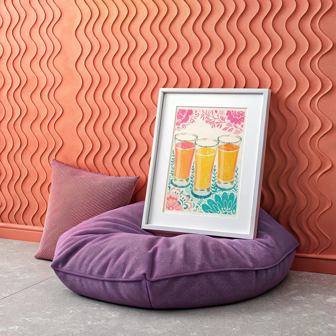 Retro Margarita Watercolor Art Print