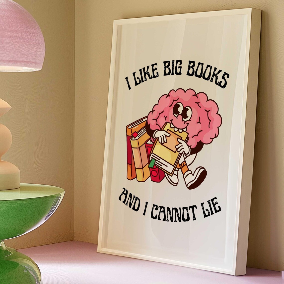 Funny Book Lover, I Like Big Books Art Print