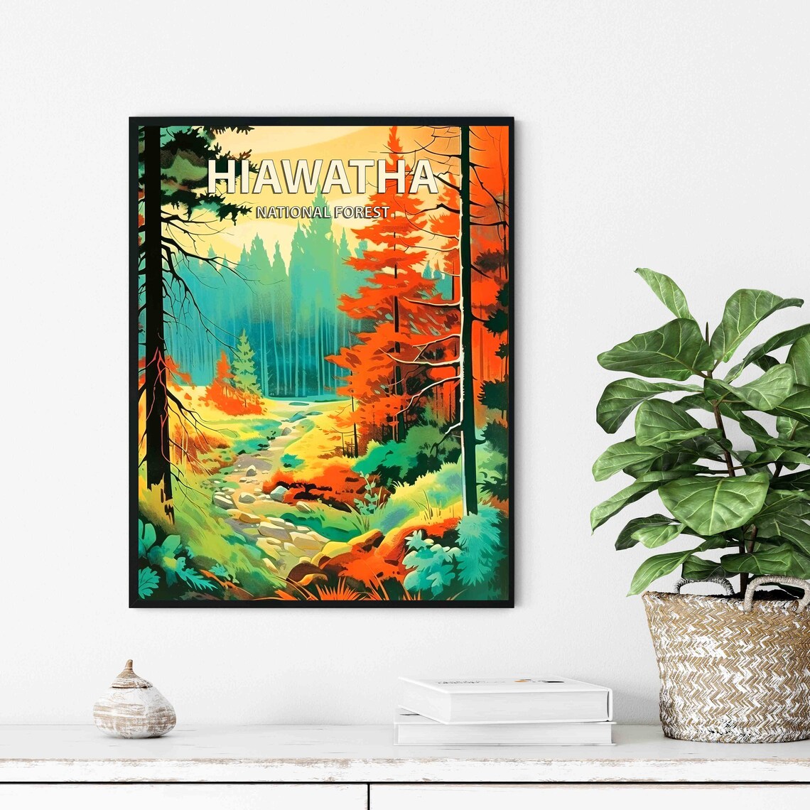 Hiawatha National Forest Retro National Park Poster - Image 2