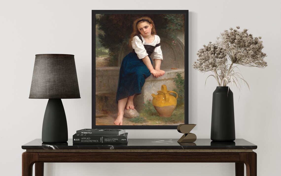 Orphan at the Fountain 1883 Bouguereau Barefoot Girl Painting Poster - Image 3