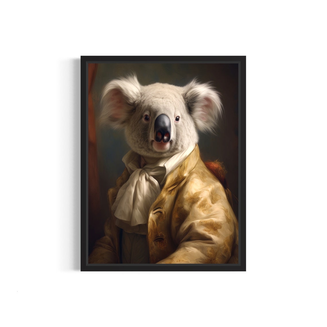 Regal Koala in Regency Noble Attire Classical Portrait Animal Poster