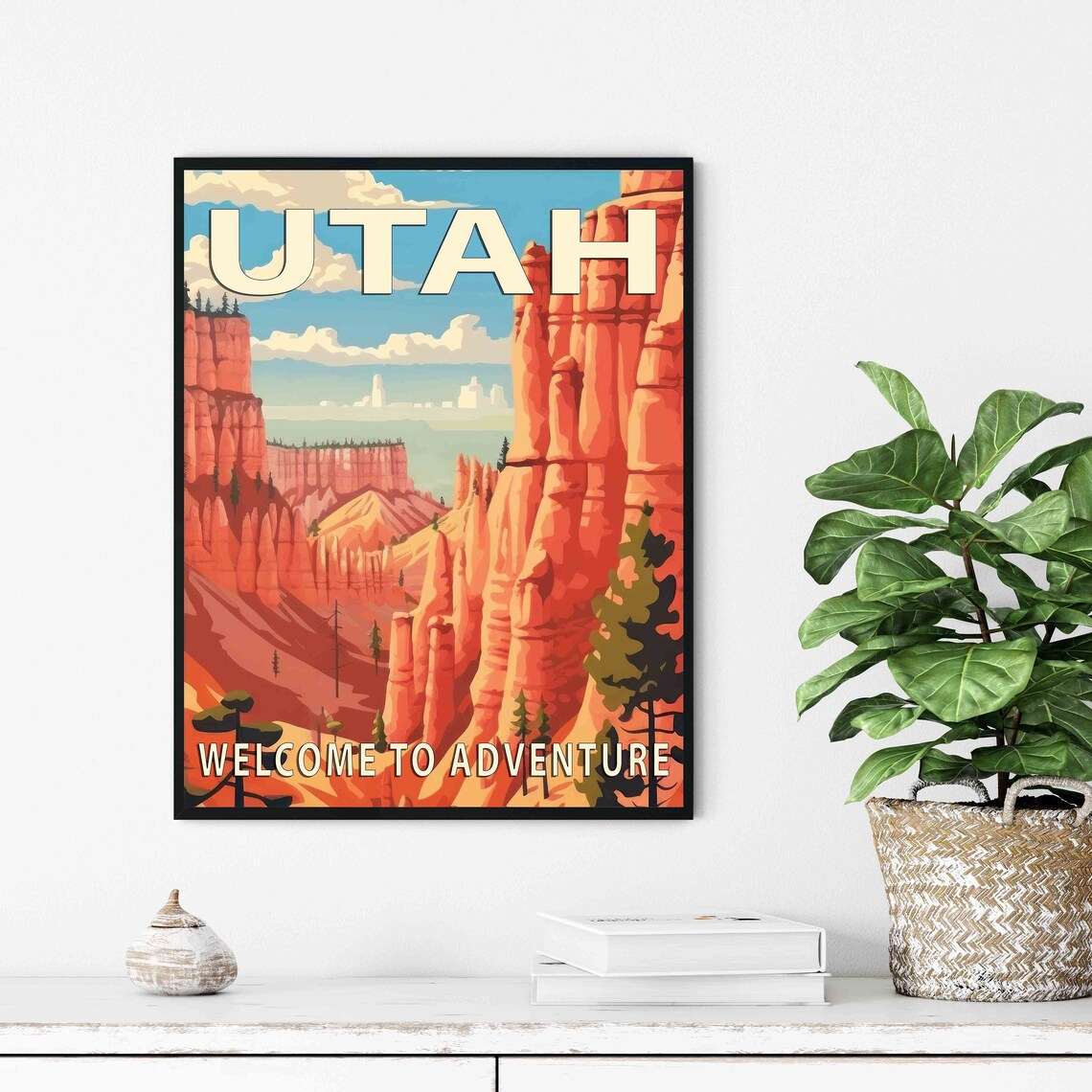 Utah Red Rock Canyon Hoodoos Amphitheater Vista Vintage Travel Poster - Image 2