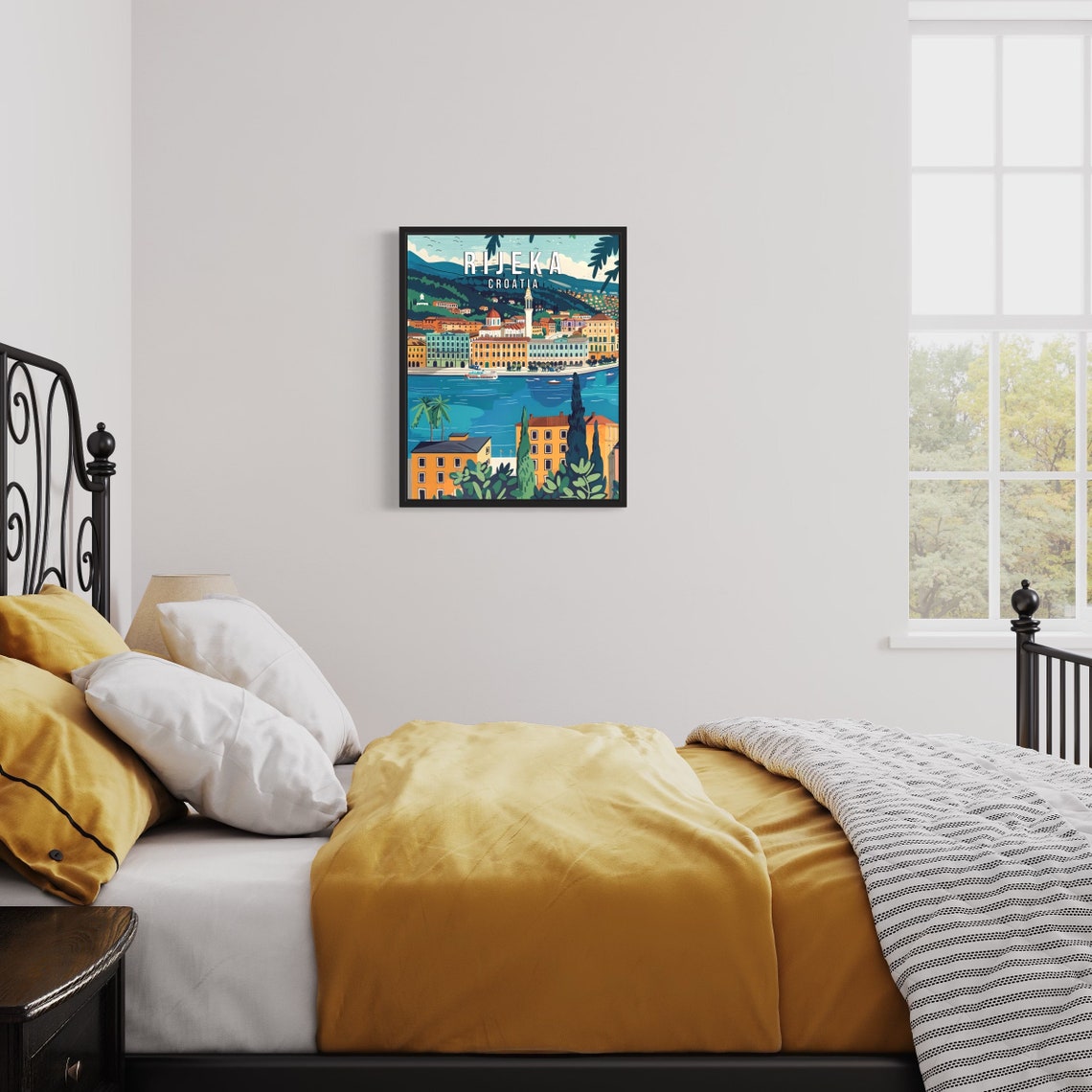 Rijeka Croatia Adriatic Harbor Waterfront Sunset Travel Art Poster - Image 3