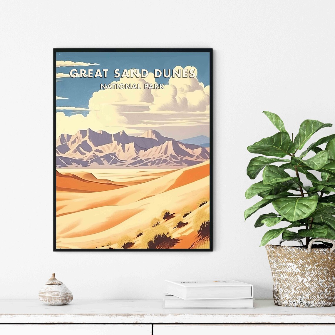 Great Sand Dunes National Park Golden Dunes Retro Travel Poster - Image 2