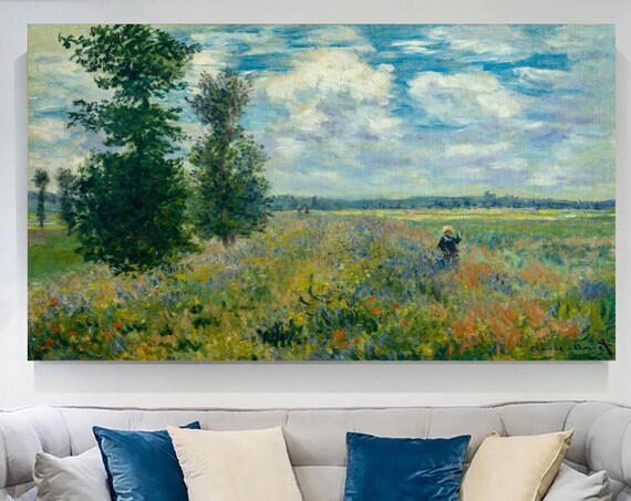 Claude Monet Poppy Fields Near Argenteuil Wall Art Gallery Painting Art Reproduction Poppy Fields Landscape Home Art Decoration