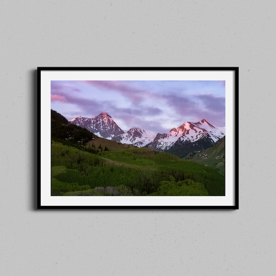 Colorado Capitol Peak Snowy Sunset Alpine Photography Poster