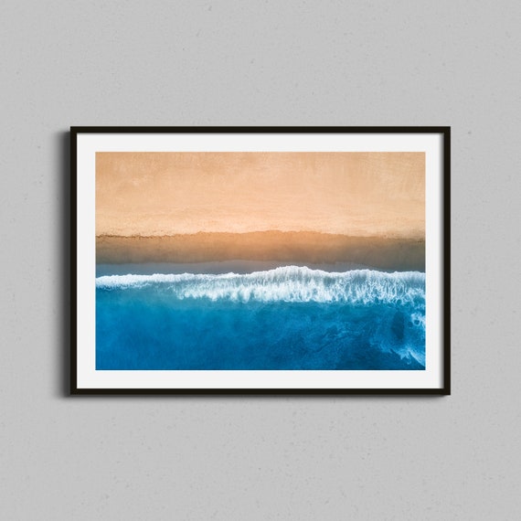 Beach Aerial Wall Art Ocean Abstract Photo Print Coastal Home Decor Fine Photography House Entryway Photograph
