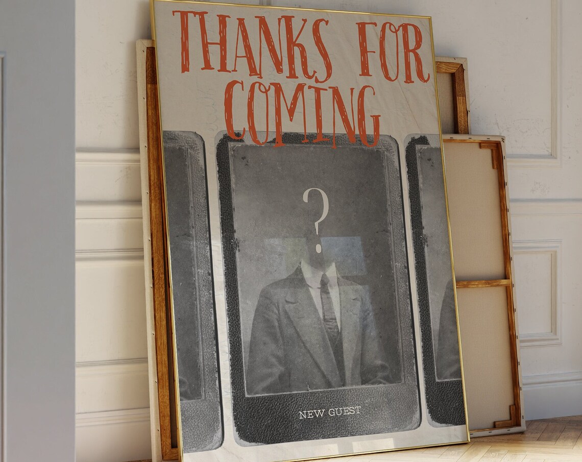 Thanks For Coming Humorous Quote Vintage Photo Guest Bathroom Poster