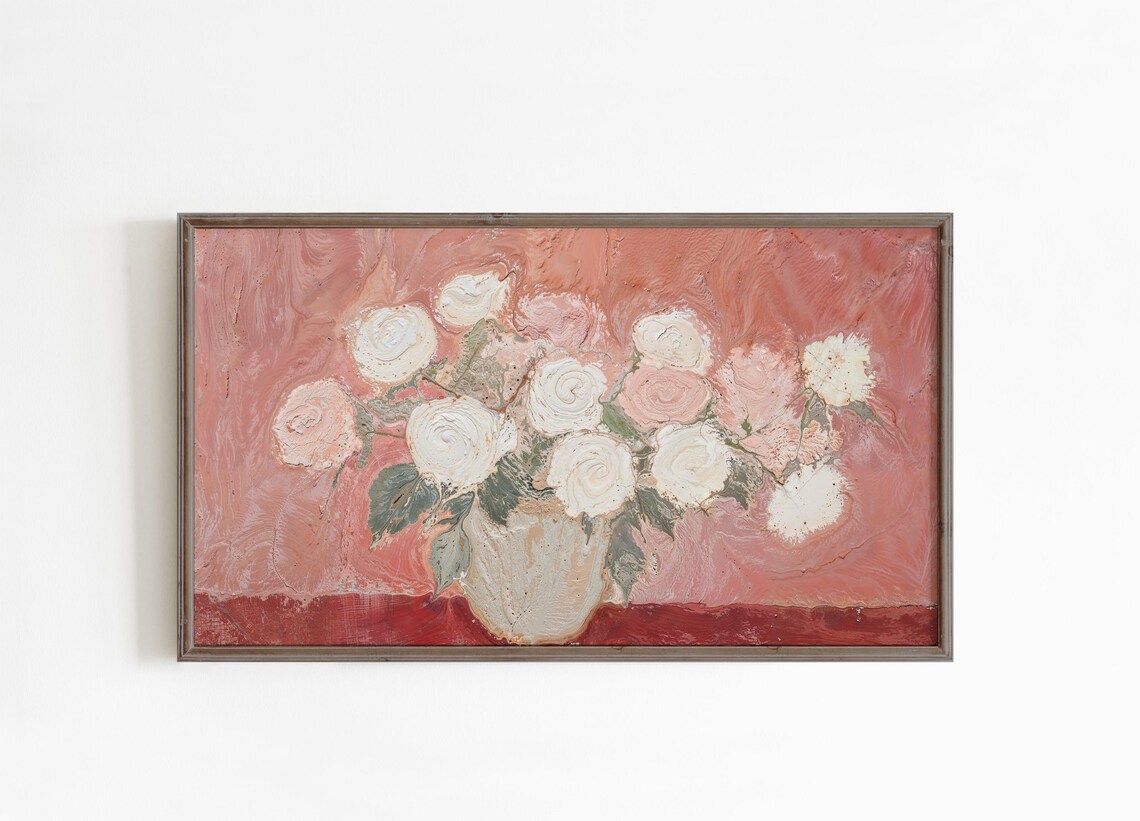 Floral Frame TV Art, Valentine's Day Roses - Image 2
