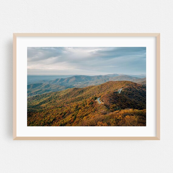 Autumn Mountain Overlook Winding Road Fall Foliage Photography Poster