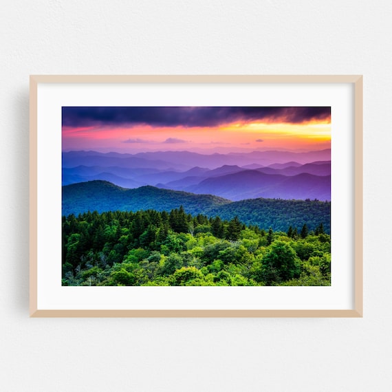 North Carolina Blue Ridge Sunset Mountain Landscape Photography Wall Art