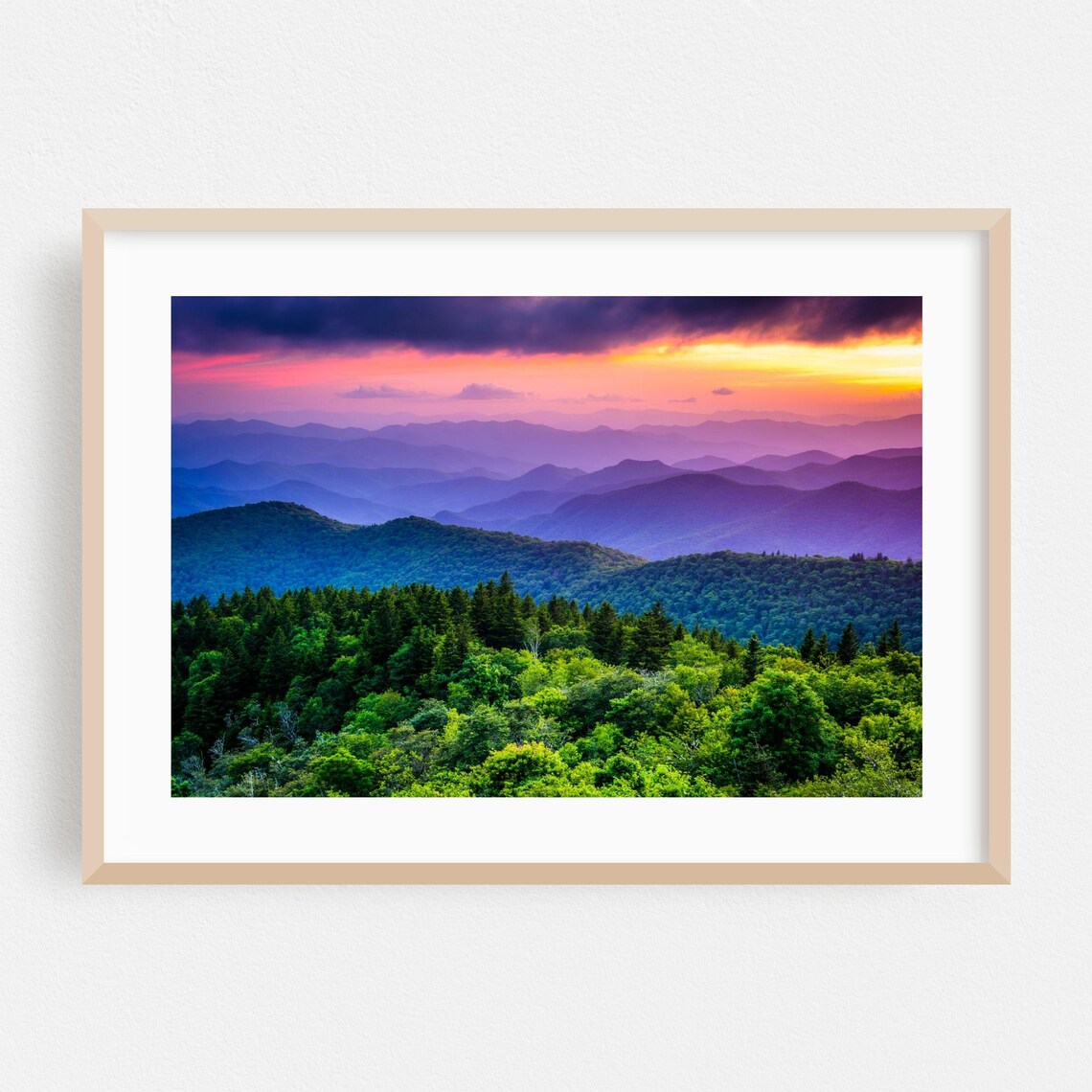 North Carolina Blue Ridge Sunset Mountain Landscape Photography Wall Art
