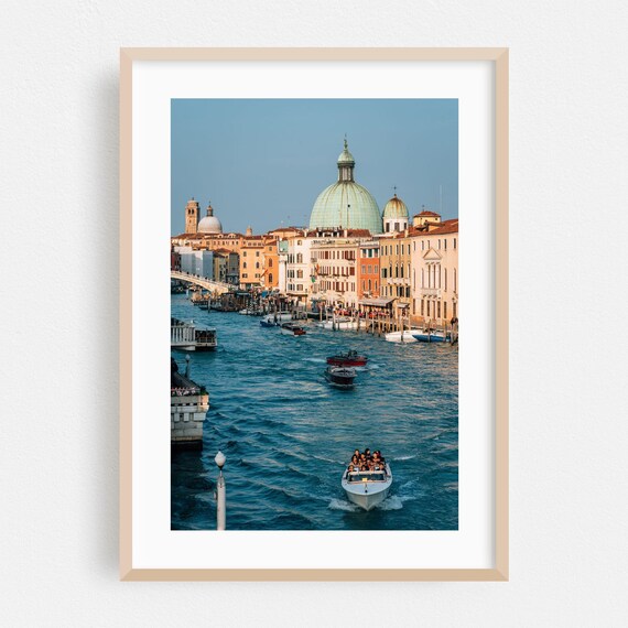Venice Grand Canal Boats Historic Dome Architecture View Poster