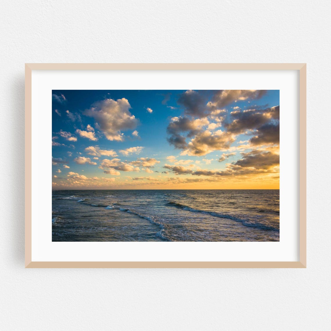 Naples Florida Ocean Sunset Dramatic Clouds Photography Poster