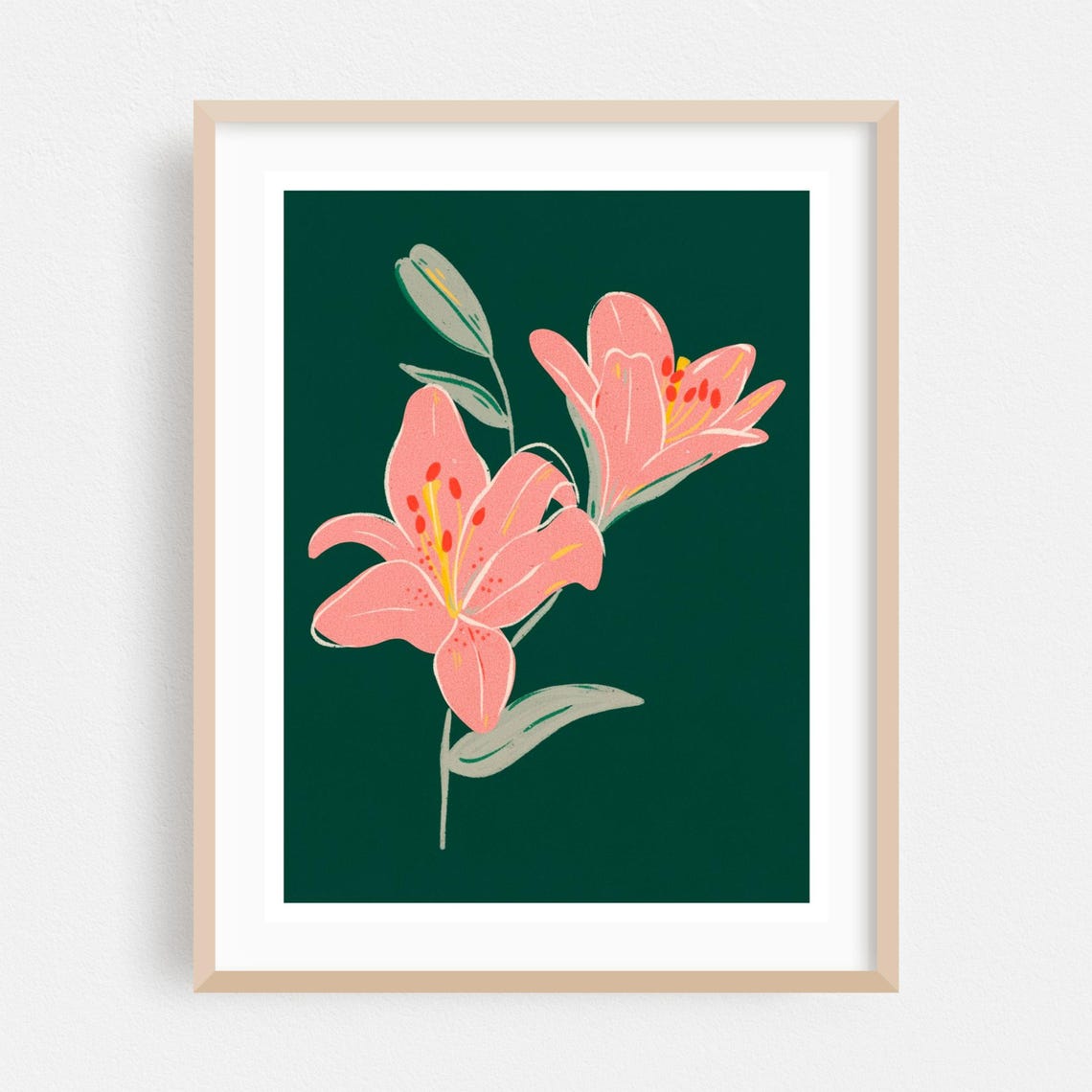 Floral Print Flowers Wall Art Botanical Framed Illustration Home Decor Nature Poster Pastel Fine Modern
