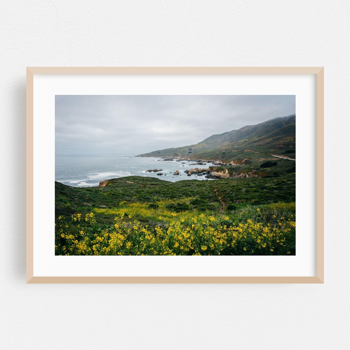 Big Sur California Wildflower Coastline Photo Landscape Print