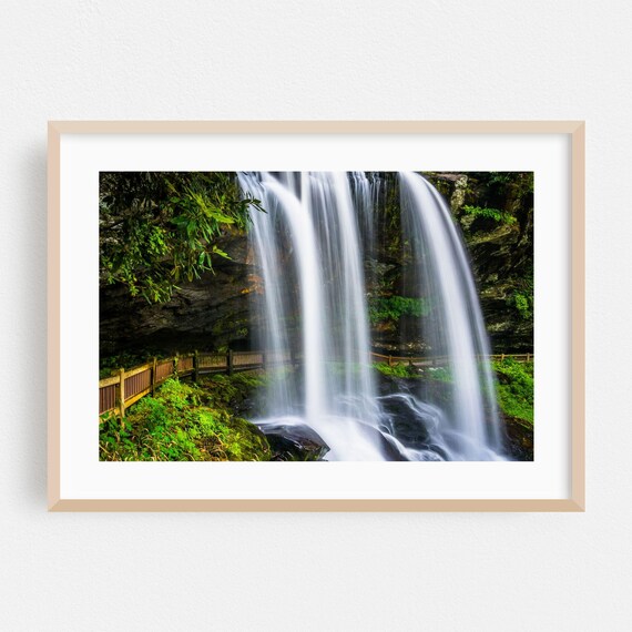 Silky Forest Waterfall Long Exposure Nature Photography Poster