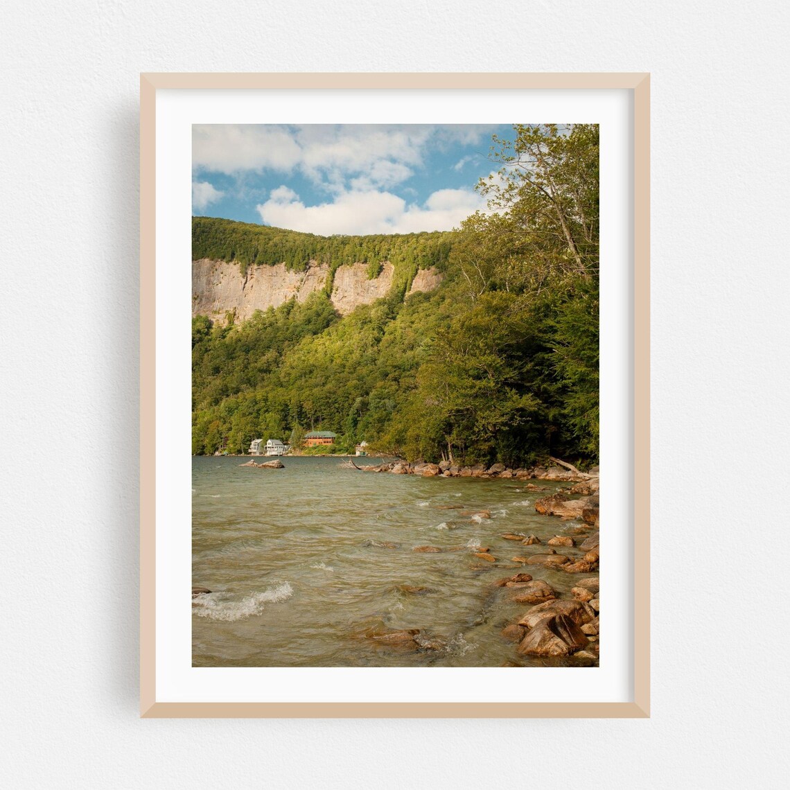 Westmore Vermont Lake Rocky Shore Cliff Summer Landscape Poster