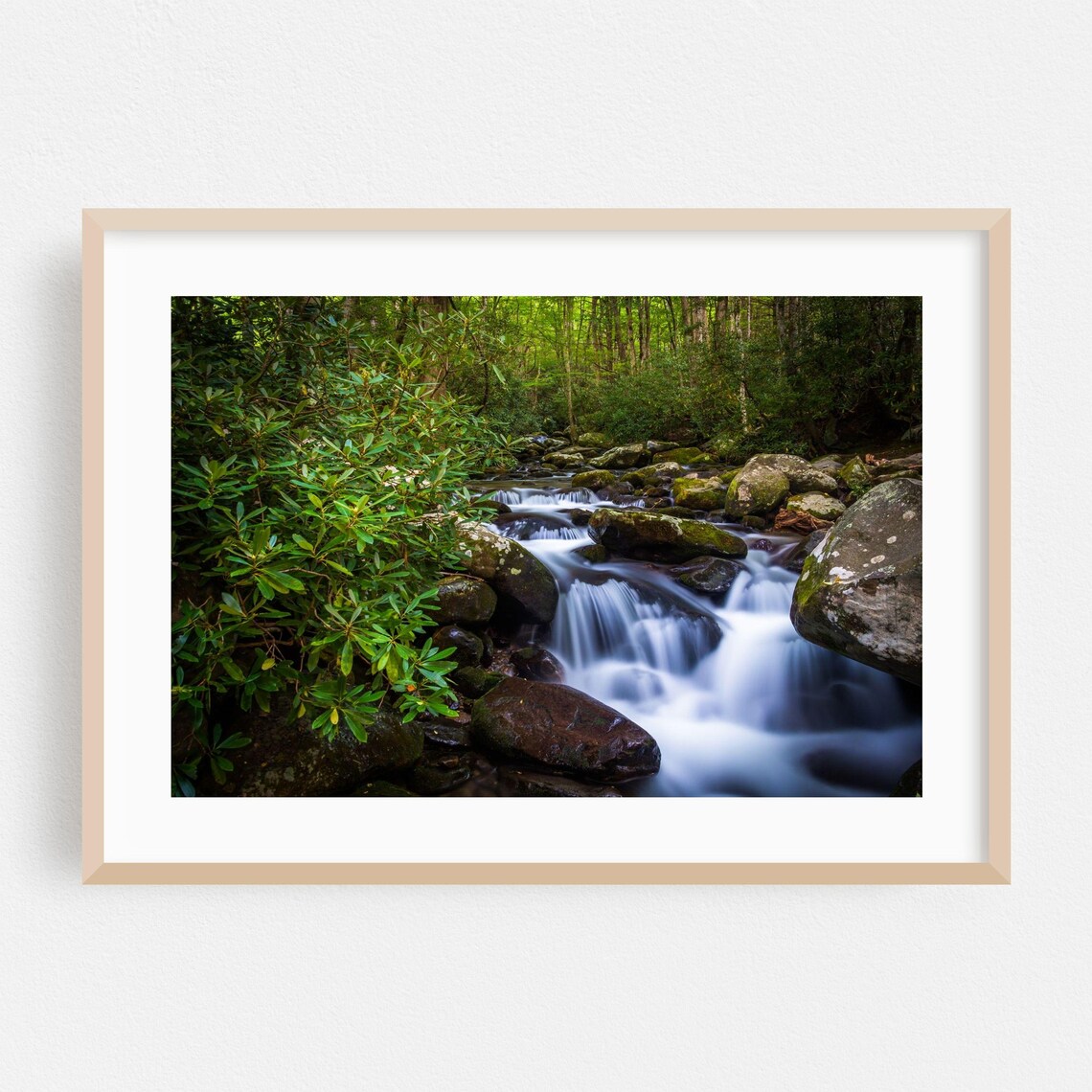 Tennessee Forest Waterfall Long Exposure Lush Green Nature Poster